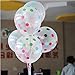 UTOPP 12 Inches Clear Balloons Colorful Polka Dots Big Helium Balloons Thick Latex Pack of 50