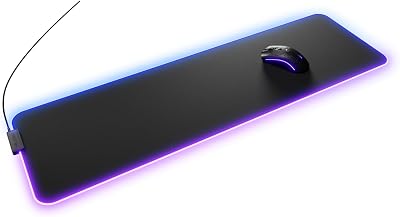 Gaming Musmatta GMP 2 GLED Large Extended – 2-Zones RGB-belysning, InfiniGlow sömlös Kant, Premium tygyta, Halkfri gummibas – 915 mm×280 mm×3 mm – extra stor skrivbordsmatta