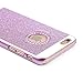 ARSUE iPhone 6/6s Case, (TM) Luxury Hybrid Beauty Crystal Rhinestone with Gold Sparkle Glitter PC Hard Protective Diamond Case Cover for iPhone 6/6s [4.7inch] (Purple/Bling)