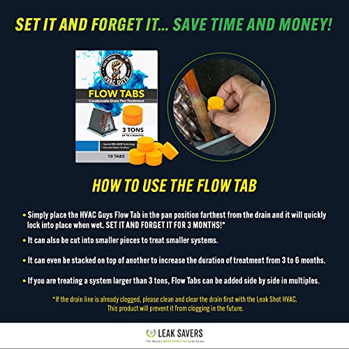 HVAC Guys Flow Tabs with Gel Lock Technology 18 Pack Keeps Drain