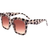 TAOTAOQI Vintage Women Oversized Sunglasses Designer Luxury Square Sun Glasses UV400 Protection Flat Lens