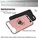 LG Q6 Phpne Cases,LG Q6 Plus Case,LG G6 Mini/LG Q6+ Case with HD Phone Screen Protector,YmhxcY 360 Degree Rotating Ring & Bracket Dual Layer Resistant Back Cover for LG Q6-ZH (ZH-Rose Gold-1)
