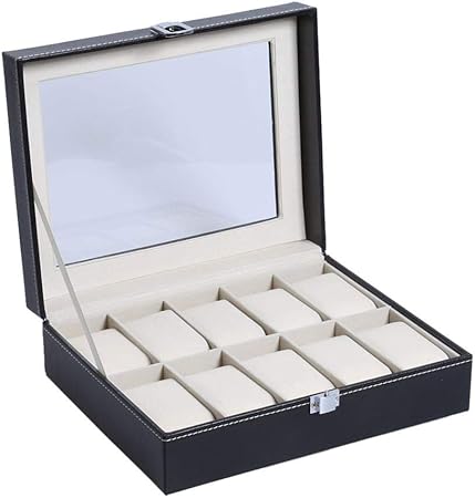 WWatch box 2 6 10 Rejillas Caja de Reloj de Cuero Caja de ...
