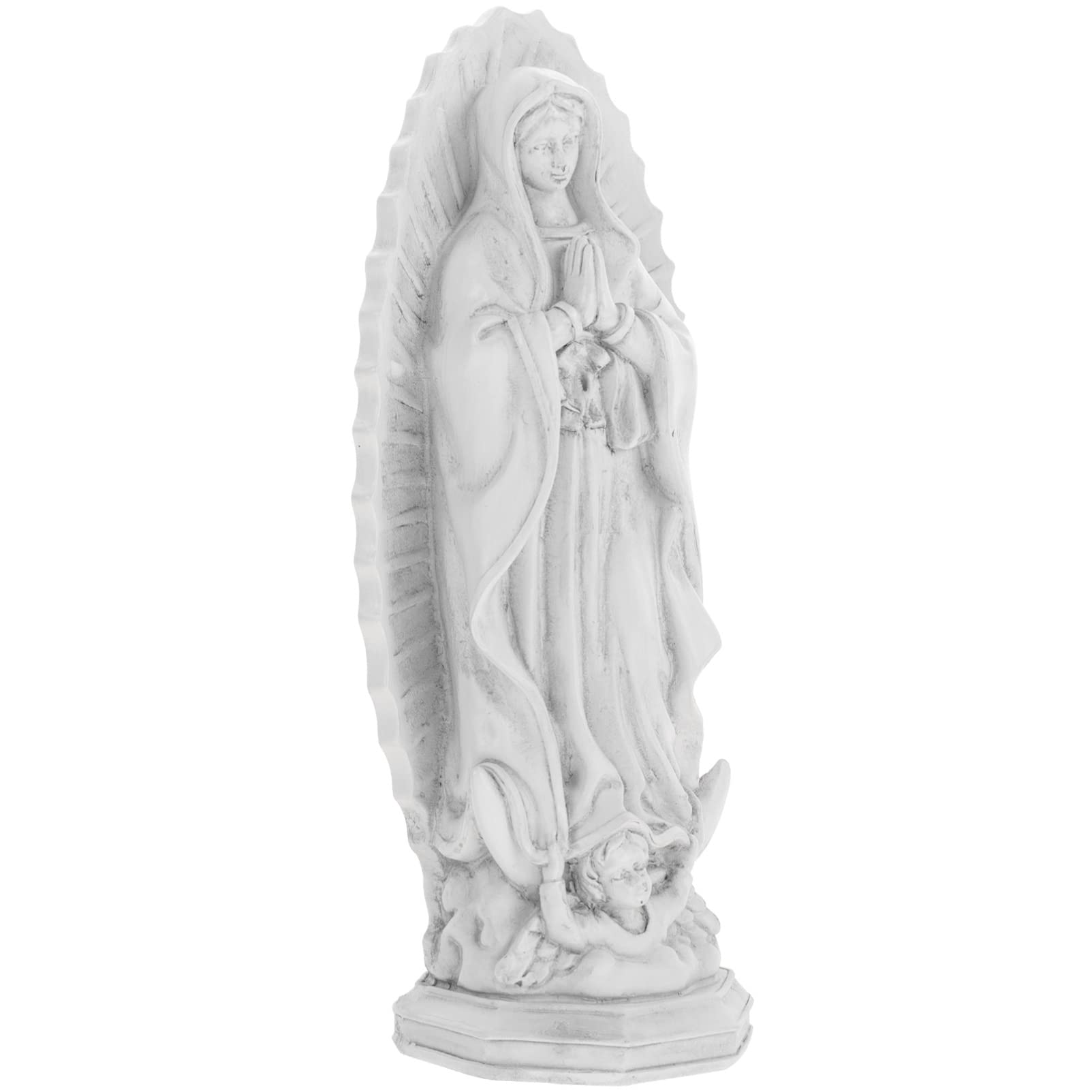 Yardwe Virgin Mary Statue 7.48 Inch Catholic Mary Figurine Resin Religious Sculpture Home Spiritual Decor for Bookshelf Mantel Indoor Outdoor
