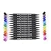 Rainbow Dual Tip Pens - 12 Unique Watercolors - Water Based Ink - Art Marker Set for Coloring, Journaling, Sketching & Calligraphy