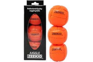 Zeekio - Galaxy Juggling Ball - Professional Grade - Suitable for All Levels & Ages - Premium 12 Panel Genuine Leather Ball Durable - 130 Grams 67mm - Set of 3 - Orange