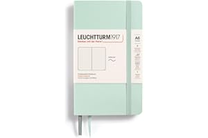 LEUCHTTURM1917 - Notebook Softcover Pocket A6-123 Numbered Pages for Writing and Journaling (Dotted, Mint Green)
