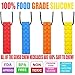 Upgraded Tougher Chew Sensory Chew Necklace for Boys & Girls with Autism, ADHD, SPD, Oral Motor, (4 Pack) Made from Food Grade Silicone Safety for Kids Chew-Blue,Red,Yellow,Orange