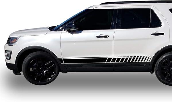 Amazon Com Bubbles Designs Decal Sticker Vinyl Lower Side Stripes Compatible With Ford Explorer 11 17 Black Automotive