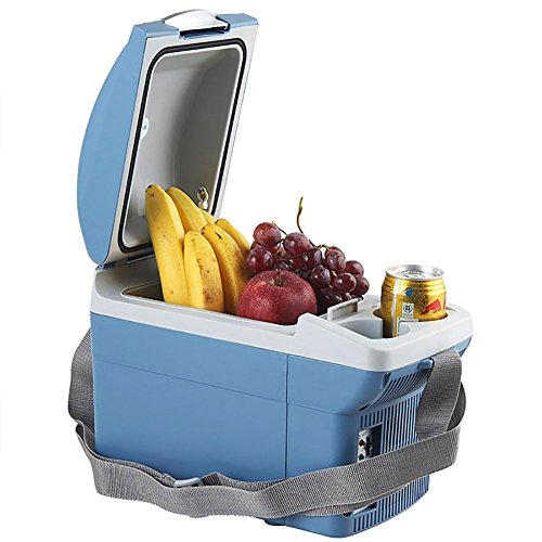 Click Here to See More Images Blue car refrigerator Semiconductor car home dual-use heating and cooling box Mini fridge Cosmetic case Portable Car,6L