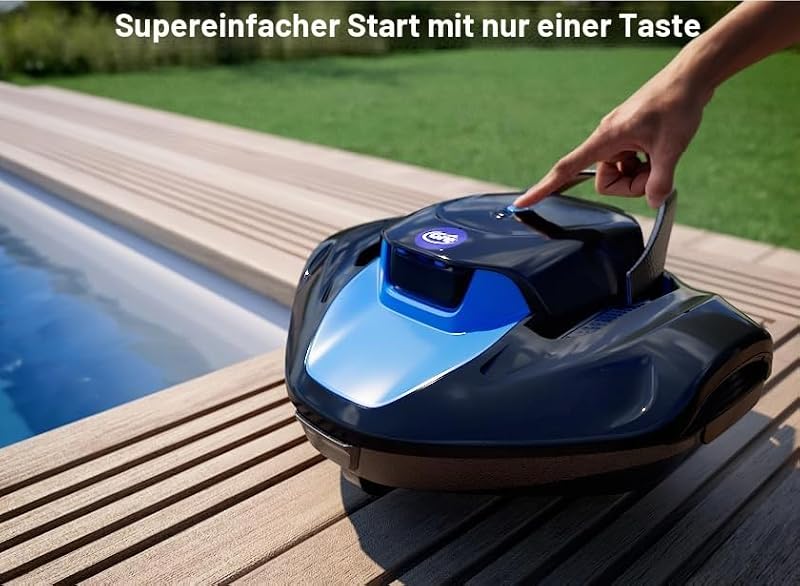MOOVO. Poolroboter Kabellos. 90 Min Laufzeit. Pools bis 80m²