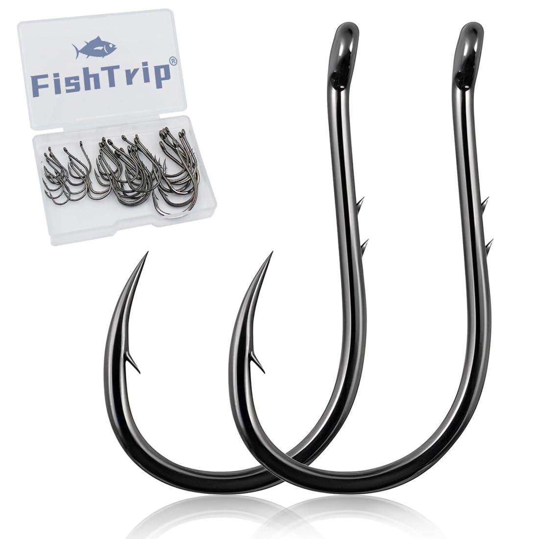 Photo 1 of FishTrip Octopus Baitholder Fishing Hooks, 50/100pcs Sharp Barbed High Carbon Steel Offset Circle Hooks for Freshwater Saltwater