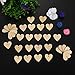 Outus 100 Pieces Wooden Blank Hearts for Crafts 1.57 Inch Wood Unfinished Hearts with Holes with 32.81 ft/ 10 Meter Hemp Rope for DIY Valentine Arts Wedding Card Making Crafts Decoration