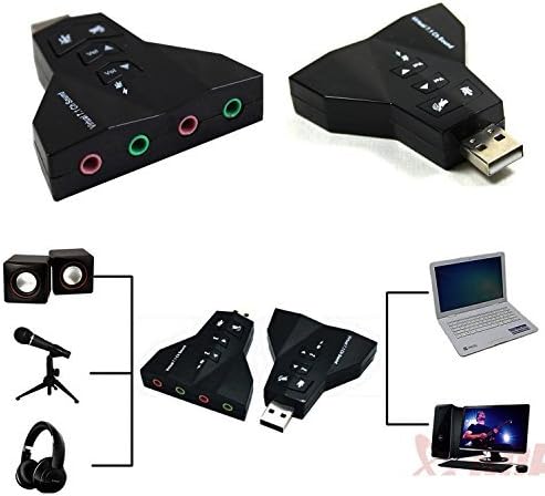Figure Joy 7.1 Channel Double USB External Sound Card Audio Adapter