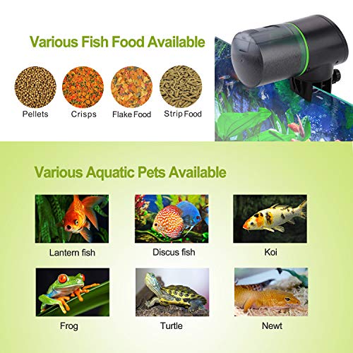 Torlam Automatic Fish Feeder, Moisture-Proof Electric Auto Fish Feeder,Aquarium Tank Timer Feeder Vacation &Weekend 2 Fish Food Dispenser