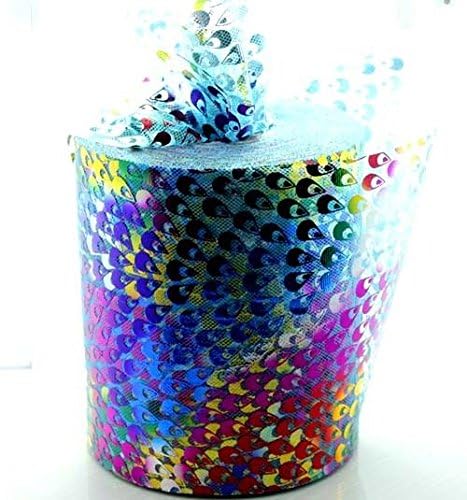 5/25/100yd 6" sequin spool tulle fabric tutu trim bridal Wedding Decoration DIY Color:L2221 Yard:5yard