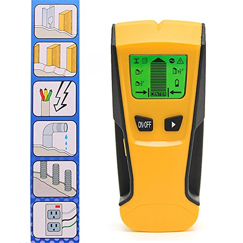OWIKAR TH-210 3 in 1 LCD Backlight Stud Metal AC Live Wire Finder Electronic Stud Wall Finder Detector Scanner, High Precision, Long-Lasting And Lightweight Design (Yellow) - Thumbnail 3