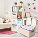 Larger Storage Cubes [4-Pack] Senbowe 33 Quart Linen Fabric Foldable Collapsible Storage Cube Bin Organizer Basket with Lid, Handles, Removable Divider For Home, Nursery, Closet - (16.5 x 11.8 x 9.8”)