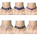 Choker Necklaces Black Velvet Lace Leather Adjustable Tattoo for Women Girls Teens (9 pieces)