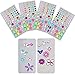 Amariver Self-Adhesive Rhinestone Sticker, Multi-Color Bling Craft Jewelrys Crystal Gems Stickers, Assorted Size and Multi-Shapes, 8 Sheets
