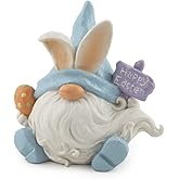 Boston International Easter Bunny Gnome Tabletop Figurine, 6-Inches, Blue Balley