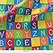 Spoonflower Block Fabric - Block Charm Square Alphabet Crayon Rainbow Monster - by Weavingmajor Printed on Silky Faille Fabric by The Yard