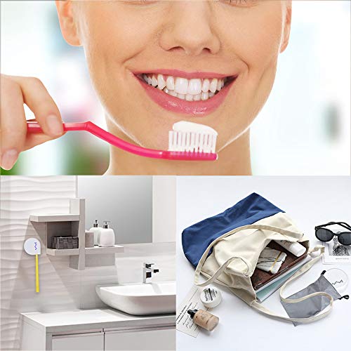 UVC LED Toothbrush Sterilizer Portable Toothbrush Holder Case Travel Toothbrush Sanitizer Wall Mount Cleaner Organizer Battery Powered (White)