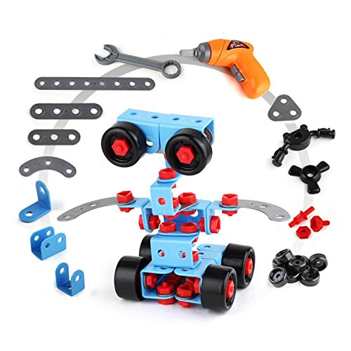 RAINBOW TOYFROG STEM Learning Take apart Educational Construction Engineering with ELECTRIC Toy DRILL Building Blocks Set -286 Pieces Best Toy Gift for Kids Age 6+