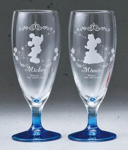 Amazon ディズニー ミッキー ミニー プレミアムウェディングドリームカラーペアグラス ブルー アニメ 萌えグッズ 通販