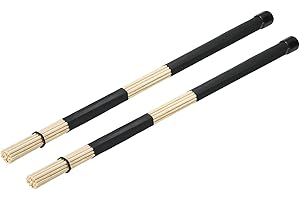 MECCANIXITY Bamboo Drum Stick Brushes Drumsticks Brush Black for Jazz Acoustic Rock Band Music Lover Percussion 1 Pair