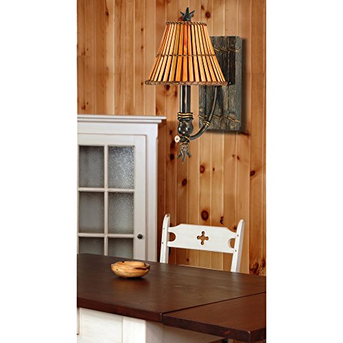 Kenroy Home 90451BH Kwai 1-Light Wall Sconce with Split Bamboo Shade, Bronze Heritage