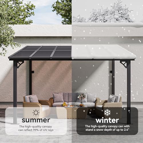 Aoxun 12'x10' Wall-Mounted Gazebo Review: Sloped-Roof Pergola with UV Protection image 26
