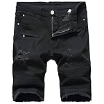 chouyatou Men’s Cool Stylish Wrinkle Performance Slim Ripped Denim Shorts www.denim.fit