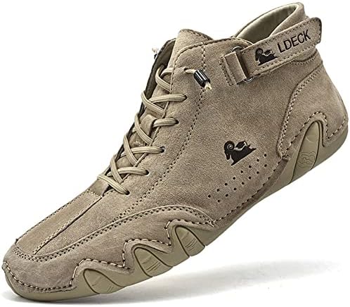 LANSGELING Italian handmade suede velcro high boots, Beck shoes