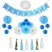 Baby Shower Decorations for Boy Kit, It's a Boy, Hanging Banner, White, Blue and Gold Tassels, Tissue Paper Fans, Honeycomb balls, Lantern, High Quality Indoor/Outdoor Party Supplies primary
