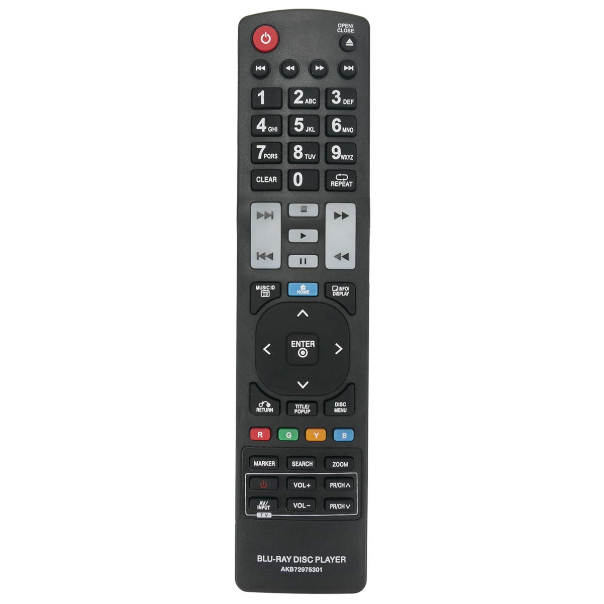 Amazon.com: AKB72975301 Replacement Remote Control Applicable for LG BD590  BX585 BX580 BD570 BD550 Blu-ray Disc Player: Home Audio & Theater