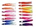 Easy Catch 50PCS 9CM Luminous Mixed Soft Squid Skirts Lures Octopus Trolling Hoochies