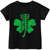 St Patricks Day Shirt Kids – Boys Girls Toddler Green T-Shirt Lucky Clover Ireland Shamrock Outfit 2T-8T