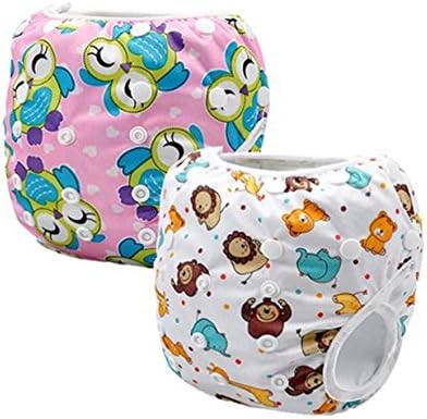Yaketera Unisex Baby 2 Pack Of Cute One Size Reuseable Washable Swim Diapers