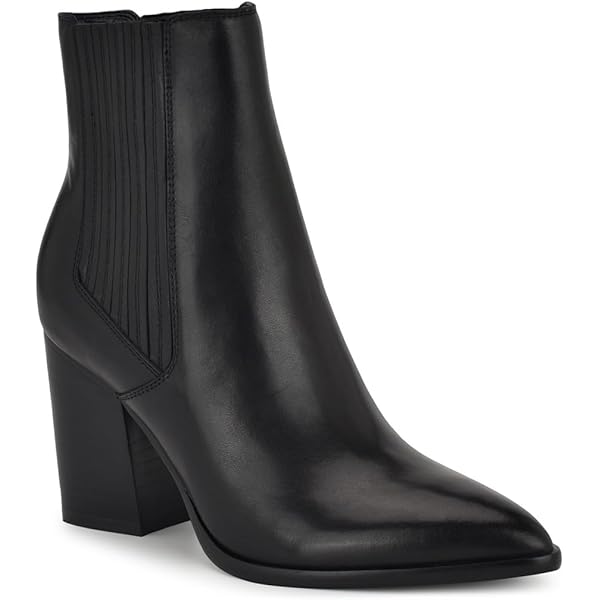Amazon.com | Nine West Women's Plumm Bootie, Black Leather 001, 5
