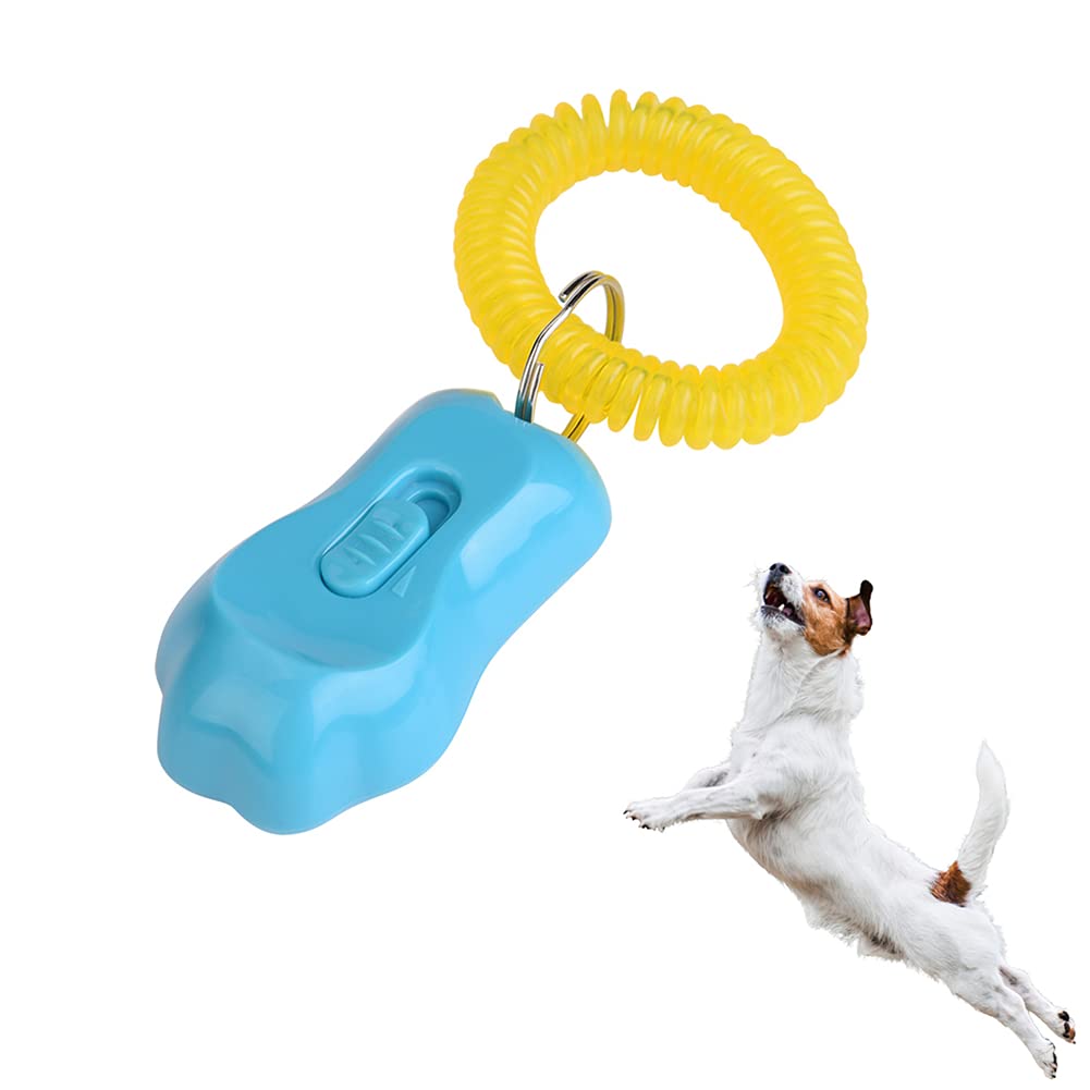 Pssopp Adjustable 3 Gears Dog Training Clicker with Wrist Strap for Cats, Birds, and Horses Perfect for Behavioral Training (Sky Blue)