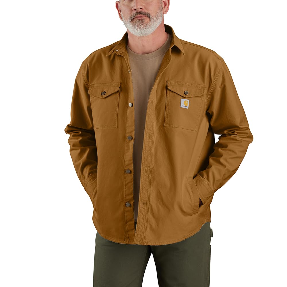 Photo 1 of Carhartt Men's 106384 Montana Rugged Flex Loose Fit Heavyweight Duck Shirt Jac - Large Regular - Carhartt Brown
