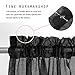 Dreaming Casa Solid Sheer Curtains Living Room Black Rod Pocket Voile Draperies Window Treatment 52