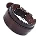 Urban Jewelry Stunning Adjustable Dark Brown Cuff Leather Bracelet for Men (Metal Buckle Clasp)
