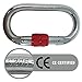 XTEK Climbing 25kn Climbing Carabiner Clip - Heavy Duty O-Shape Steel Locking Caribeaner - UIAA/CE Certified Rock Climbing Gear - Strong Large Locking Oval Caribeener for Mountain Climbing