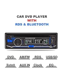 lslya ( TM ) 1 DIN 12 V Car Stereo Radio con reproductor de DVD CD Bluetooth MP3 USB SD TF AUX FM AM RDS apoyo con mando a distancia