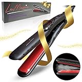 Professional Steam Hair Straightener by LaMagie Ceramic Tourmaline Ionic Flat Iron Salon Straighteners and Curlers Best Brush Curler all types of Hairs Includes Refill Bottle, Clips, Glove and Bag