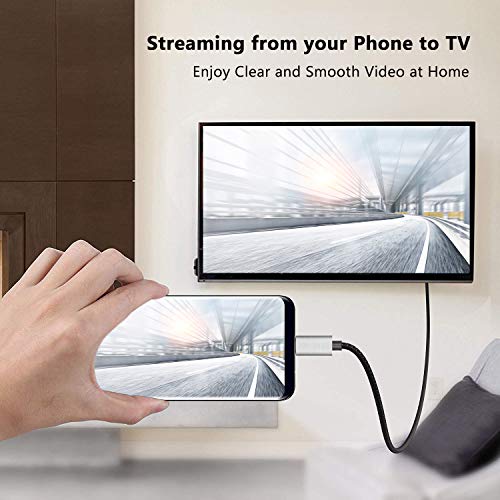USB C to HDMI Cable, USB Type-C to HDMI Cable Thunderbolt 4/3 Port 4K for iPhone 15/16 Serials,New MacBook/pro iPad Pro 2018 iMac Chromebook Pixel Dell XPS 13/15 Galaxy S8/S9 S8/S9 Plus Note8 (6ft)