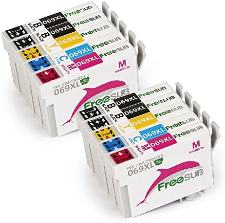 FreeSUB Remanufactured 69 Ink Cartridge, High Yield 10 Pack Used For WorkForce 30 40 600 610 615 1100 1300 Stylus C120 CX5000 CX6000 CX8400 CX9400 NX115 NX215 NX305 NX400 NX410 NX415 NX515