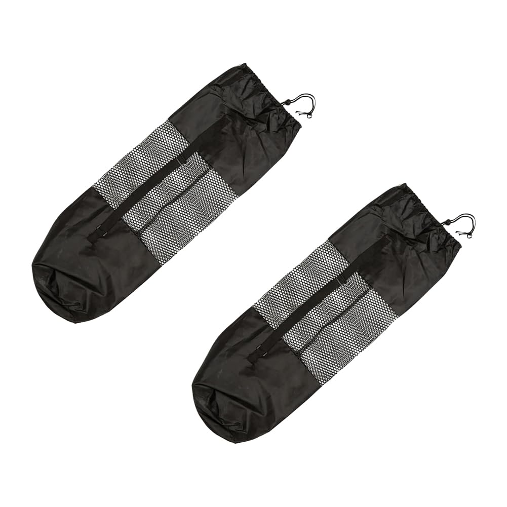 HugeDE 2 Pcs Yoga Mat Mesh Bags Portable Exercise Yoga Mat Carriers Large Yoga Mat Storage Bags with Adjustable Strap